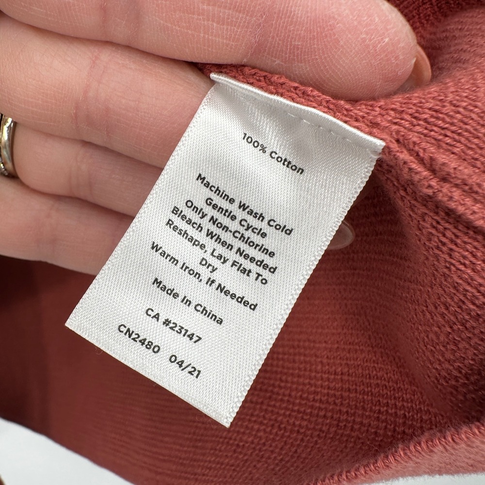 Talbots Large Rust Orange Cotton Button Front Car… - image 4